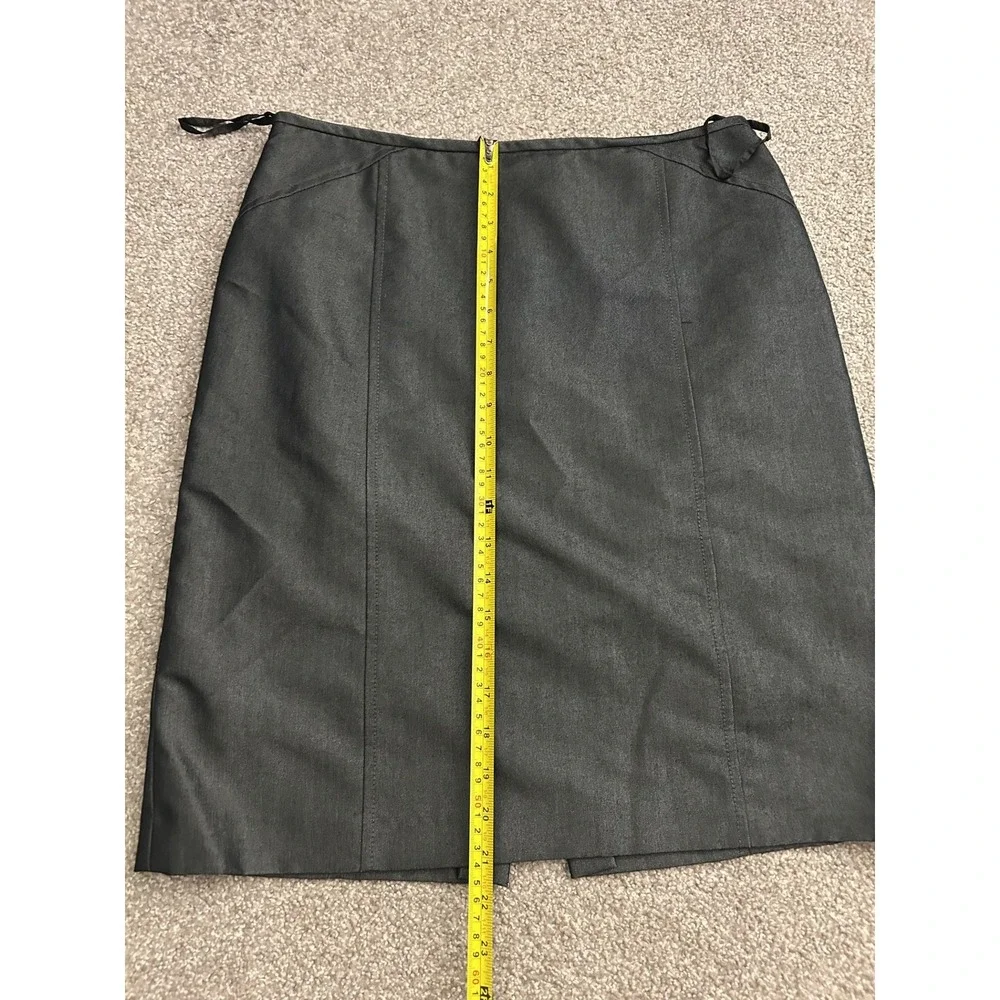 Antonio‎ Melani Pencil Skirt Womens 8 Charcoal Gray Excellent Metallic Tailored